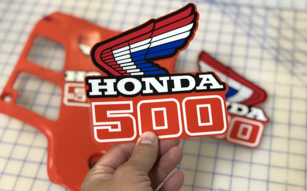 1985 1986 1987 Honda CR80 Number Plate Background Decals 