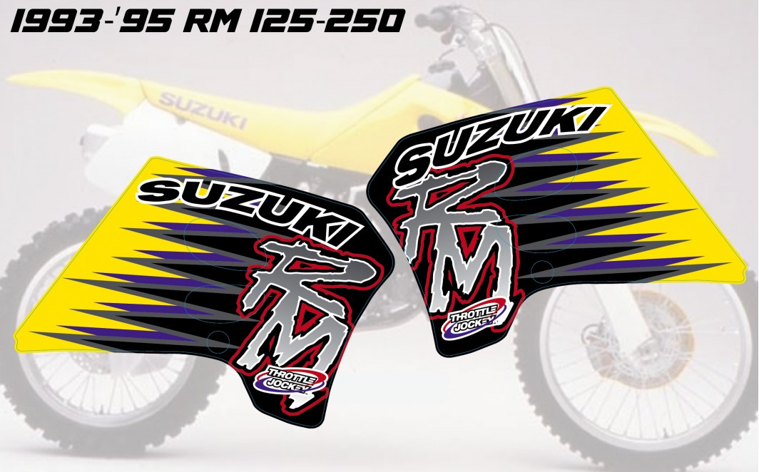 1993-1995 SUZUKI RM 125/250 SHROUD DECAL GRAPHIC KIT.